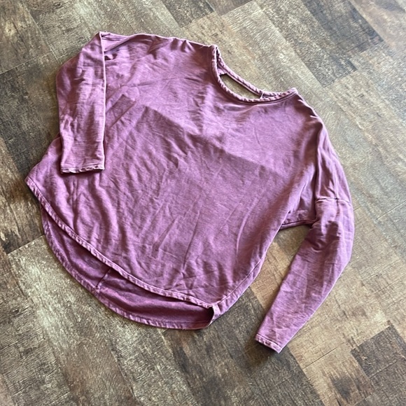 Caution To The Wind Acid Wash Sweatshirt Lightweight long sleeve crewneck - Picture 2 of 4